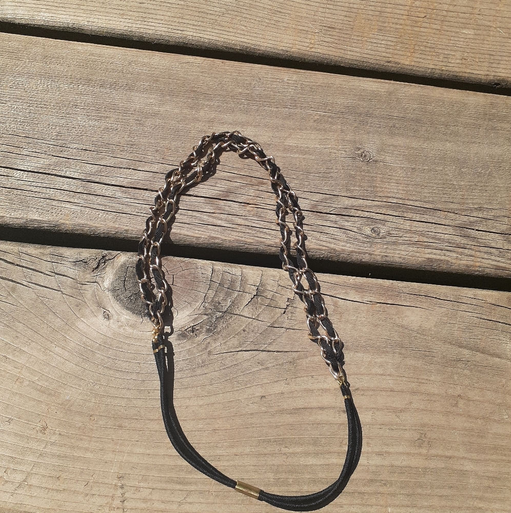 Chain black and gold metal hairband
